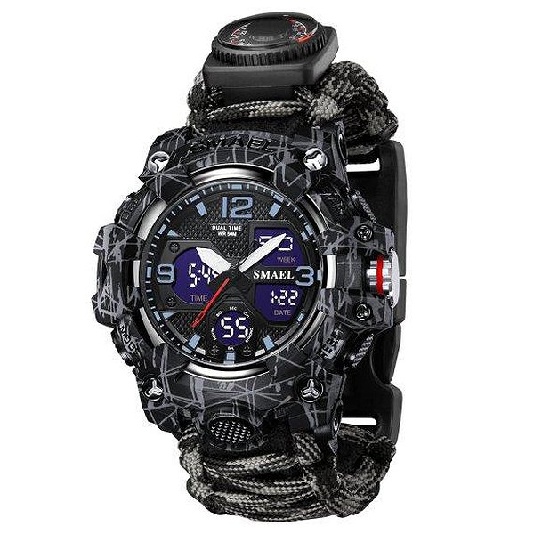 Smael Мужские часы Grey Compass 3283