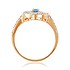 Женское золотое кольцо с  топазом  и куб. циркониями - фото 2