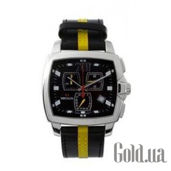 

Швейцарские часы Seculus, Мужские часы 4480.1.816 black, ss, black yellow leather