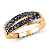 Женское золотое кольцо с бриллиантами и сапфирами, 1551708