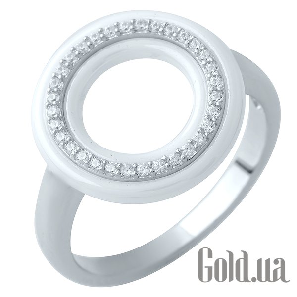 

Женские кольца Fresh Jewelry, Женское серебряное кольцо с керамикой и куб. циркониями, 18