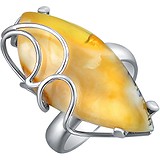 Женское серебряное кольцо с янтарем, 1615452
