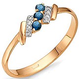 Женское золотое кольцо с бриллиантами и сапфирами, 1621852
