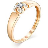 Золотое кольцо с бриллиантом, 1622364