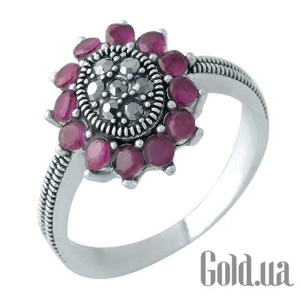 

Женские кольца Fresh Jewelry, Женское серебряное кольцо с синт. рубинами и марказитами, 18.5