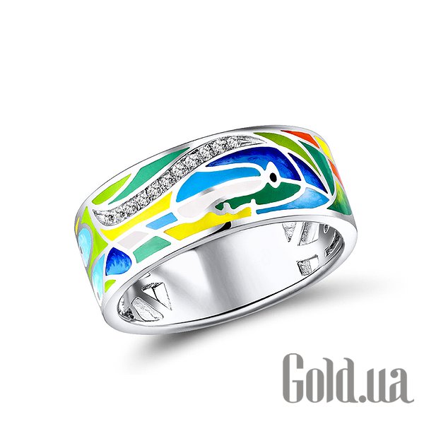 

Женские кольца Lurie Jewelry, Женское серебряное кольцо с куб.циркониями и эмалью, 16
