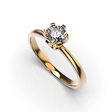 Золотое кольцо с бриллиантом, 1768284