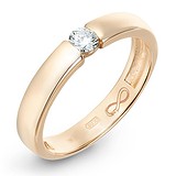 Золотое обручальное кольцо с бриллиантом, 1512029