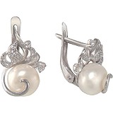 Срібні сережки з прісн. перлами і куб. цирконіями, 1531997