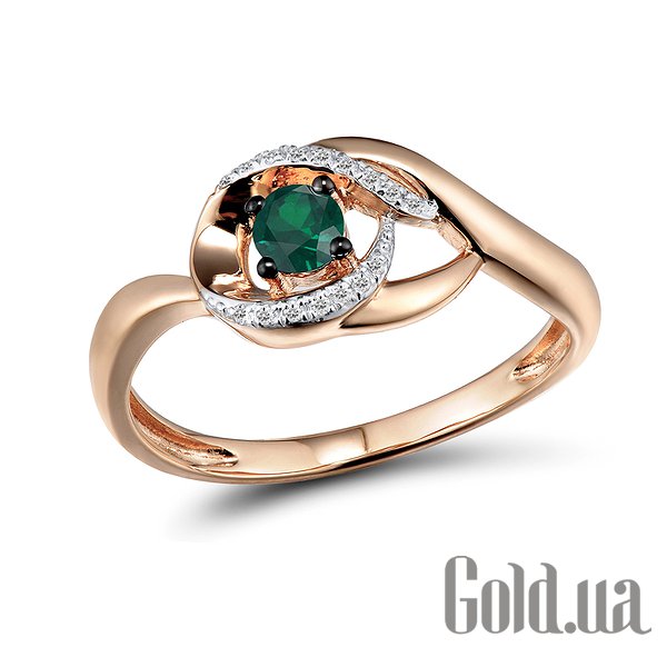 

Кольцо Lurie Jewelry, Женское золотое кольцо с бриллиантами и изумрудом, 18.5