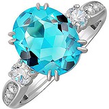 Женское серебряное кольцо с алпанитом и куб. циркониями, 1605469
