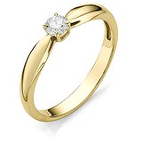 Золотое кольцо с бриллиантом, 1611869