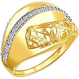 Женское золотое кольцо с куб. циркониями, 1615709