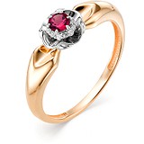 Женское золотое кольцо с бриллиантами и рубином, 1616733