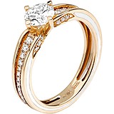 Золотое кольцо с бриллиантами и эмалью, 1619549