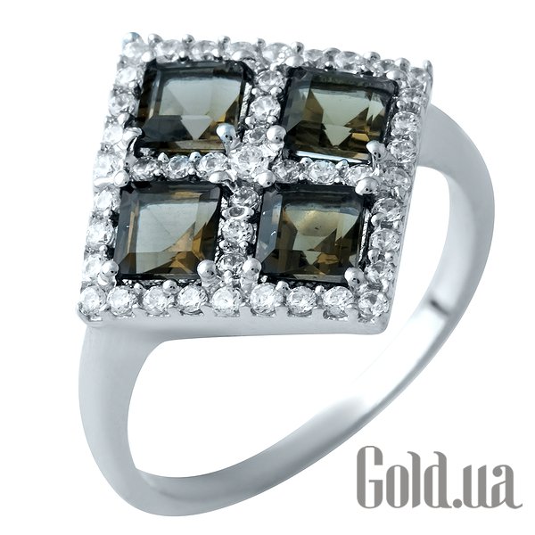 

Женские кольца Fresh Jewelry, Женское серебряное кольцо с раухтопазами и куб. циркониями, 17