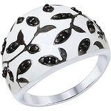 SOKOLOV Женское серебряное кольцо с куб. циркониями и эмалью, 1640541