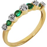 Женское золотое кольцо с изумрудами и бриллиантами, 1672797