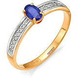 Женское золотое кольцо с сапфиром и бриллиантами, 1713757