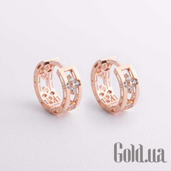 

Серьги-кольца Украина, Золотые серьги с куб. циркониями