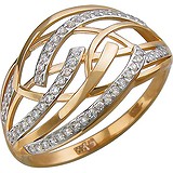 Женское золотое кольцо с куб. циркониями, 1604446