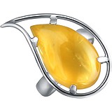 Женское серебряное кольцо с янтарем, 1615454