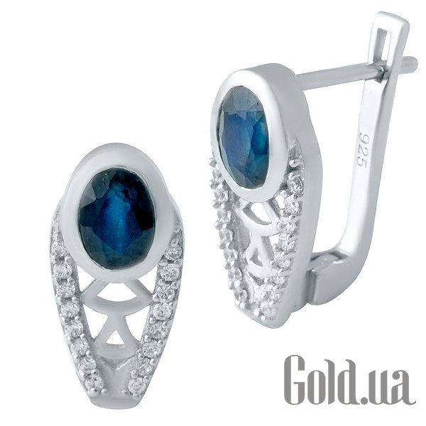 

Серьги Fresh Jewelry, Серебряные серьги с сапфирами и куб. циркониями