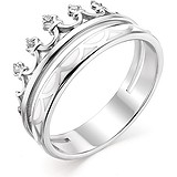 Женское серебряное кольцо с куб. циркониями и эмалью, 1651806