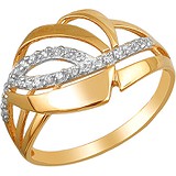 Женское золотое кольцо с куб. циркониями, 1663838