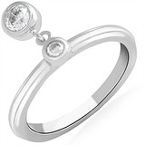 Женское серебряное кольцо с куб. циркониями, 1664862