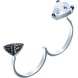 Женское серебряное кольцо с куб. циркониями и ювелирным стеклом, 1676382