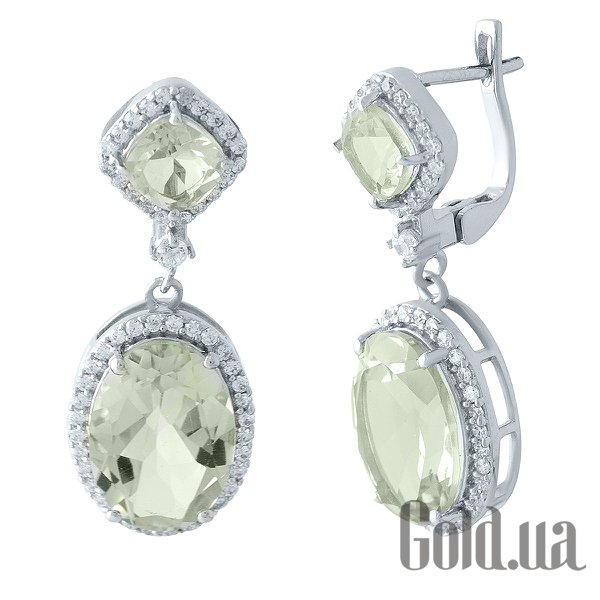 

Серьги с подвесками Fresh Jewelry, Серебряные серьги с аметистами и куб. циркониями