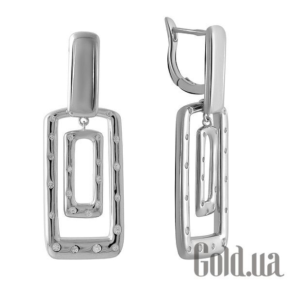 

Серьги с подвесками Fresh Jewelry, Серебряные серьги с куб. циркониями