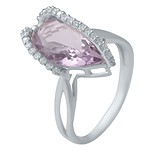 Женское серебряное кольцо с куб. циркониями и аметистом, 1750366