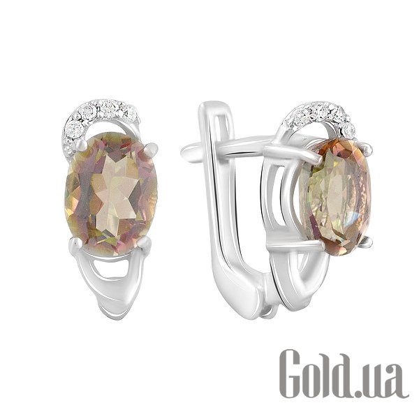 

Серьги Fresh Jewelry, Серебряные серьги с куб. циркониями и синт. цитринами