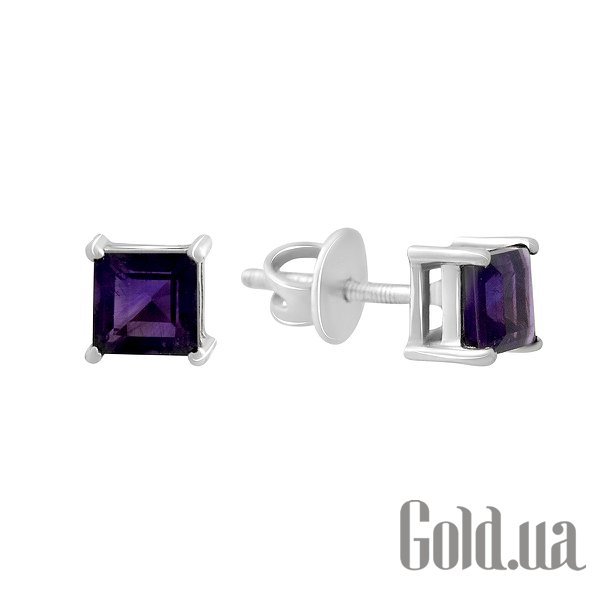 

Серьги-гвоздики Fresh Jewelry, Серебряные серьги с аметистами