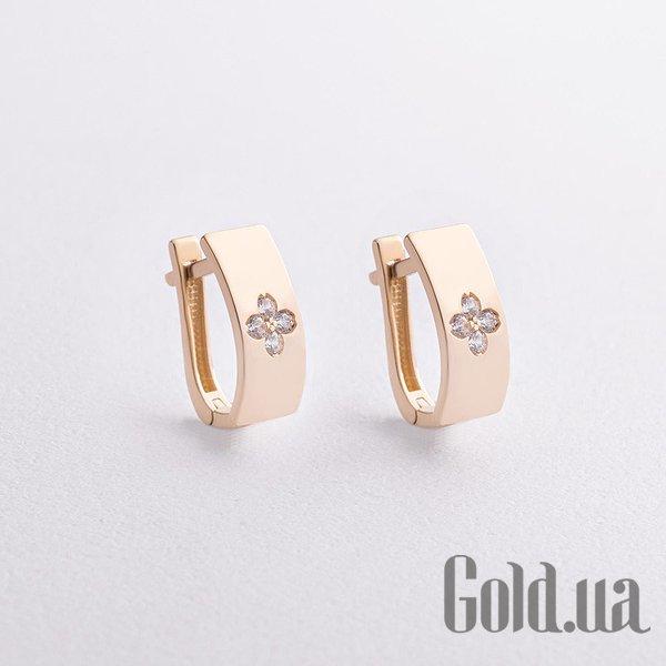 

Серьги Украина, Золотые серьги с куб. циркониями