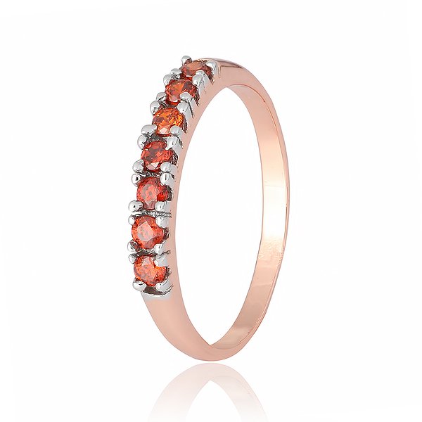 Жіноча срібна каблучка з куб. цирконіями в позолоті