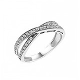 Женское серебряное кольцо с куб. циркониями, 141663