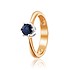 Женское золотое кольцо с синт. сапфиром и куб. циркониями - фото 1