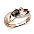 Женское золотое кольцо с бриллиантами и дымчатым кварцем - фото 1