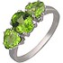 Женское серебряное кольцо с хризолитами - фото 1