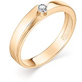 Золотое обручальное кольцо с бриллиантом, 1614175