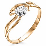 Женское золотое кольцо с бриллиантом, 1616735