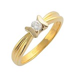 Золотое кольцо с бриллиантом, 1619807
