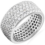 Серебряное обручальное кольцо с куб. циркониями, 1665887