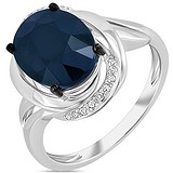 Женское золотое кольцо с бриллиантами и сапфиром, 1700959