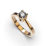 Золотое кольцо с бриллиантом, 1768287