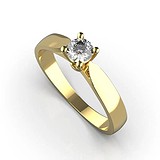 Золотое кольцо с бриллиантом, 1768799