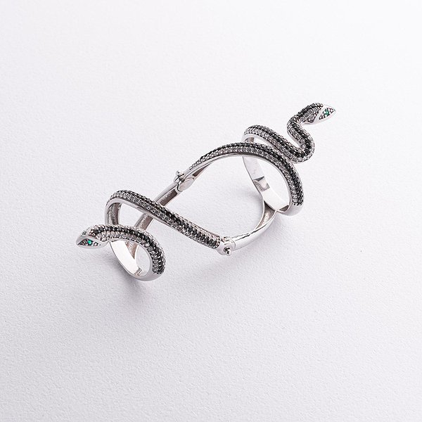 Жіноче золоте кільце з куб. цирконіями